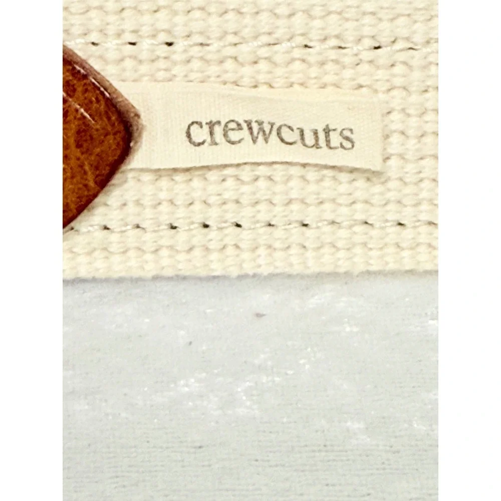 Crewcuts‎ Boys Medium Web Belt Lobster Nautical Navy Cream Leather Trim USA Made